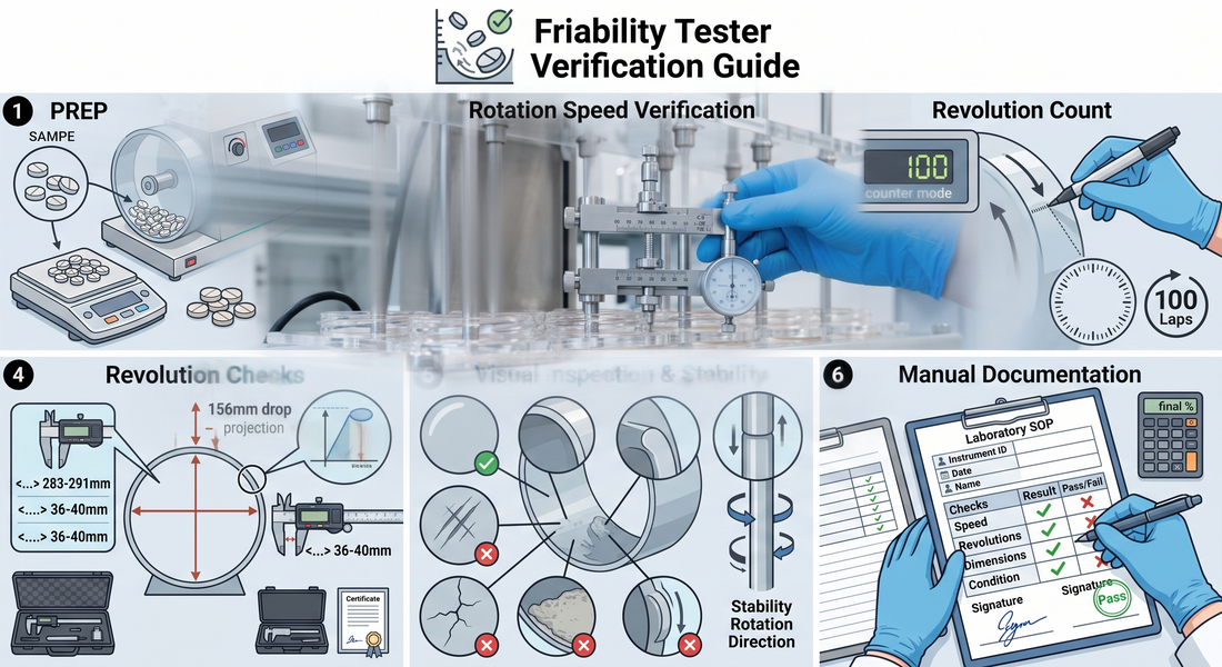 How to Verify a Friability Tester: Drum Speed, Revolution Count and Drum Dimensions (USP <1216>)