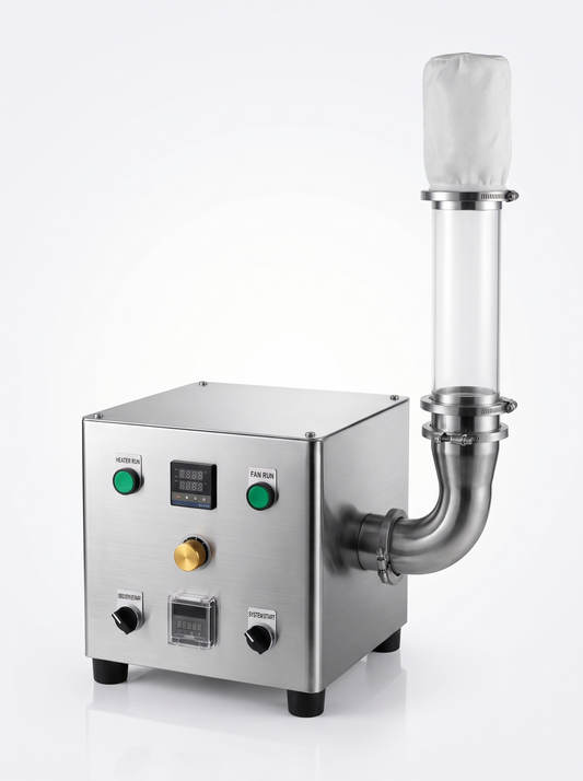 FG-12 benchtop laboratory fluidized bed dryer with glass drying chamber and filter bag