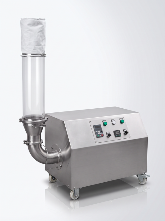 FG-50 floor-standing laboratory fluidized bed dryer with glass drying chamber and filter bag